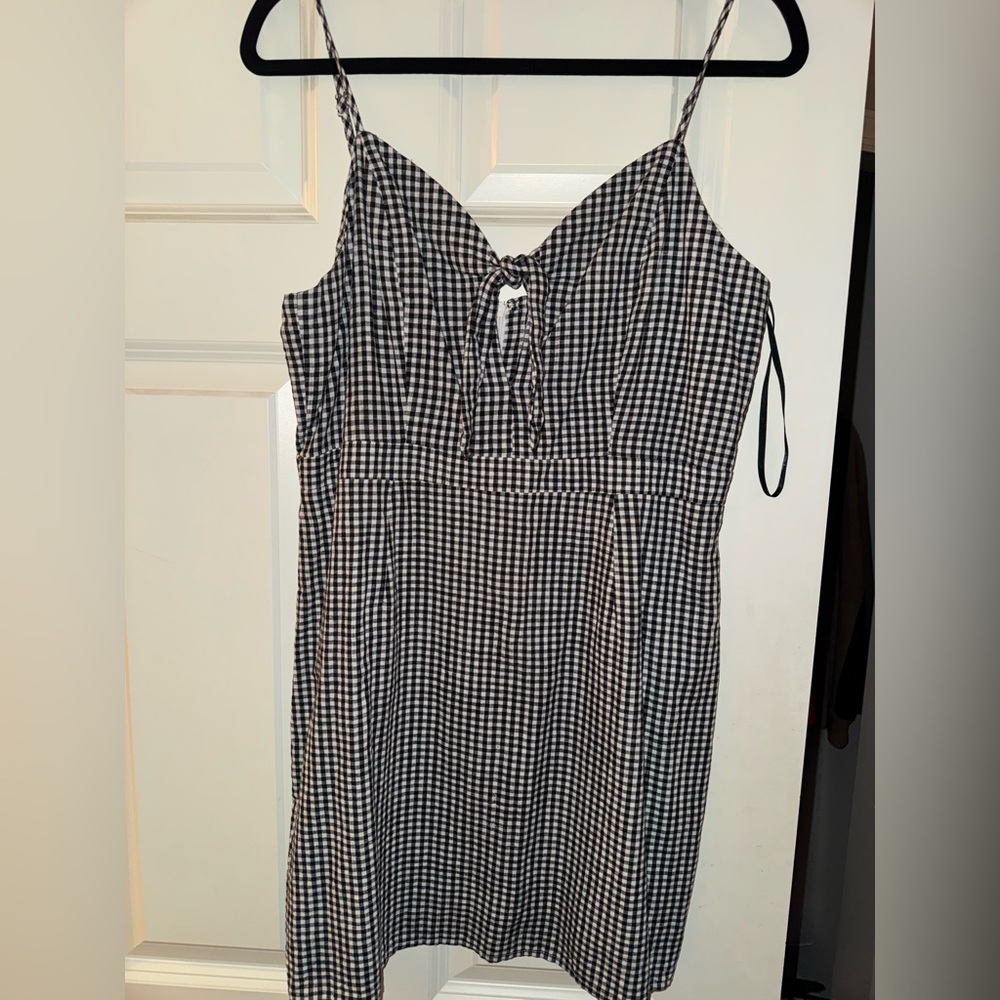 Lulus black check mini dress